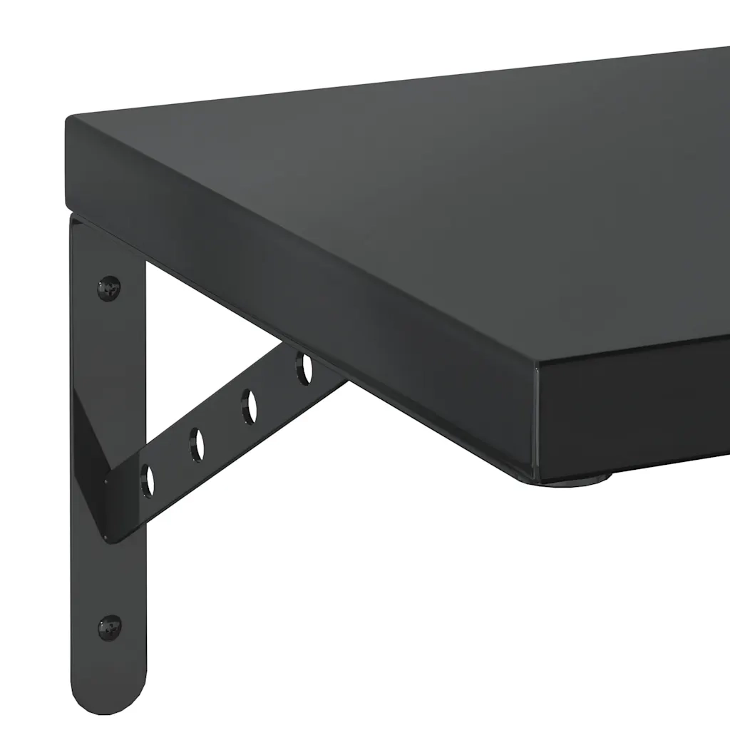 Mensole a Muro 2 pz 100x30 cm Nero in Acciaio Inossidabile