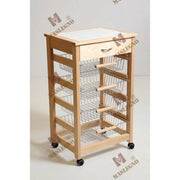 Carrello portafrutta Vesuvio con cassetto senza base - naturale