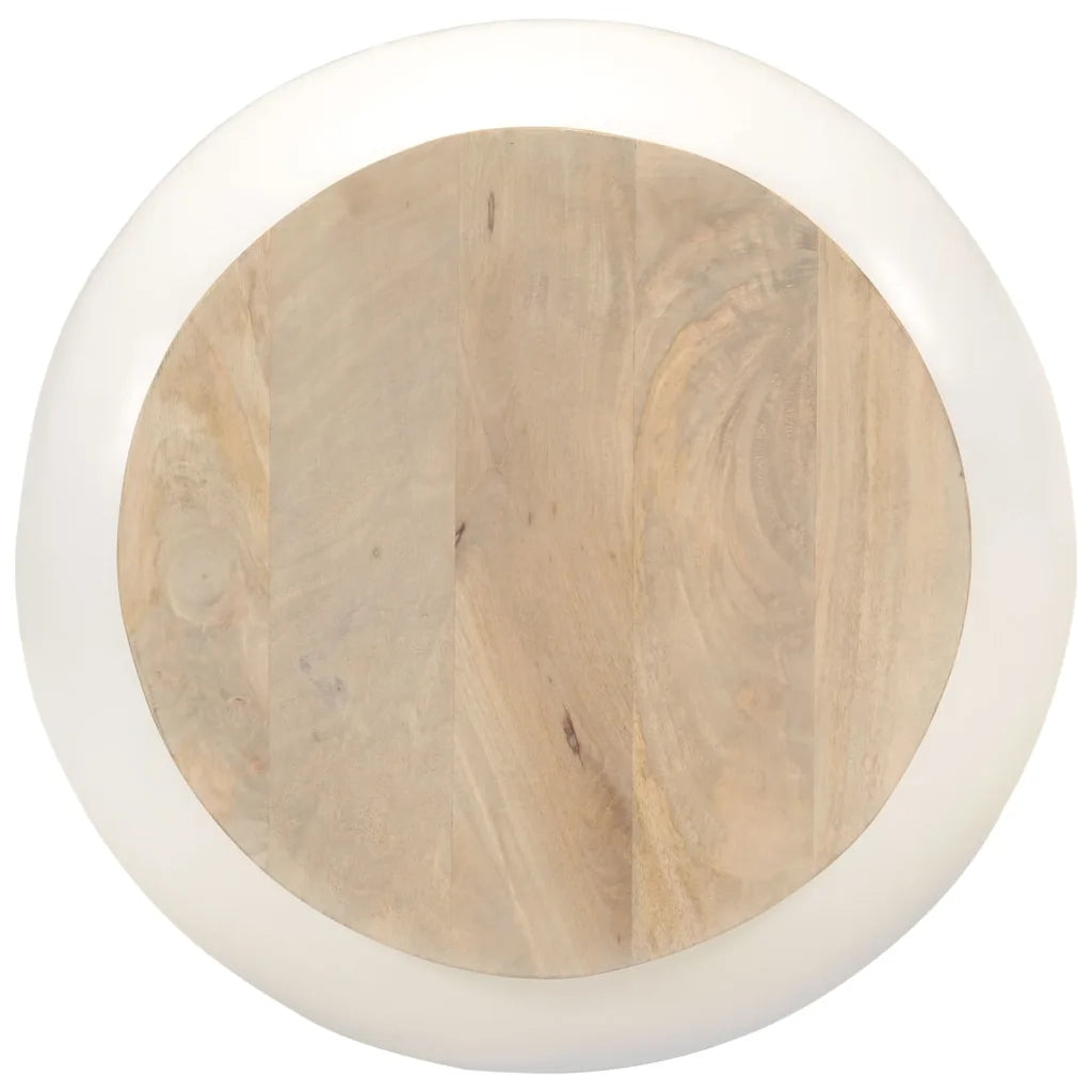Tavolino da salotto | Tavolino da caff¨¨ | Tavolino da Soggiorno Bianco 51x51x27 cm Legno Massello di Mango