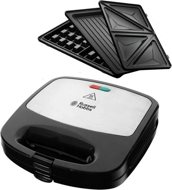 Griglia 3in1 - Apparecchio per panini & Wafeliera & Griglia a contatto - Piastre resistenti all'acqua di lavastoviglie - Ibrido per panini - 760W