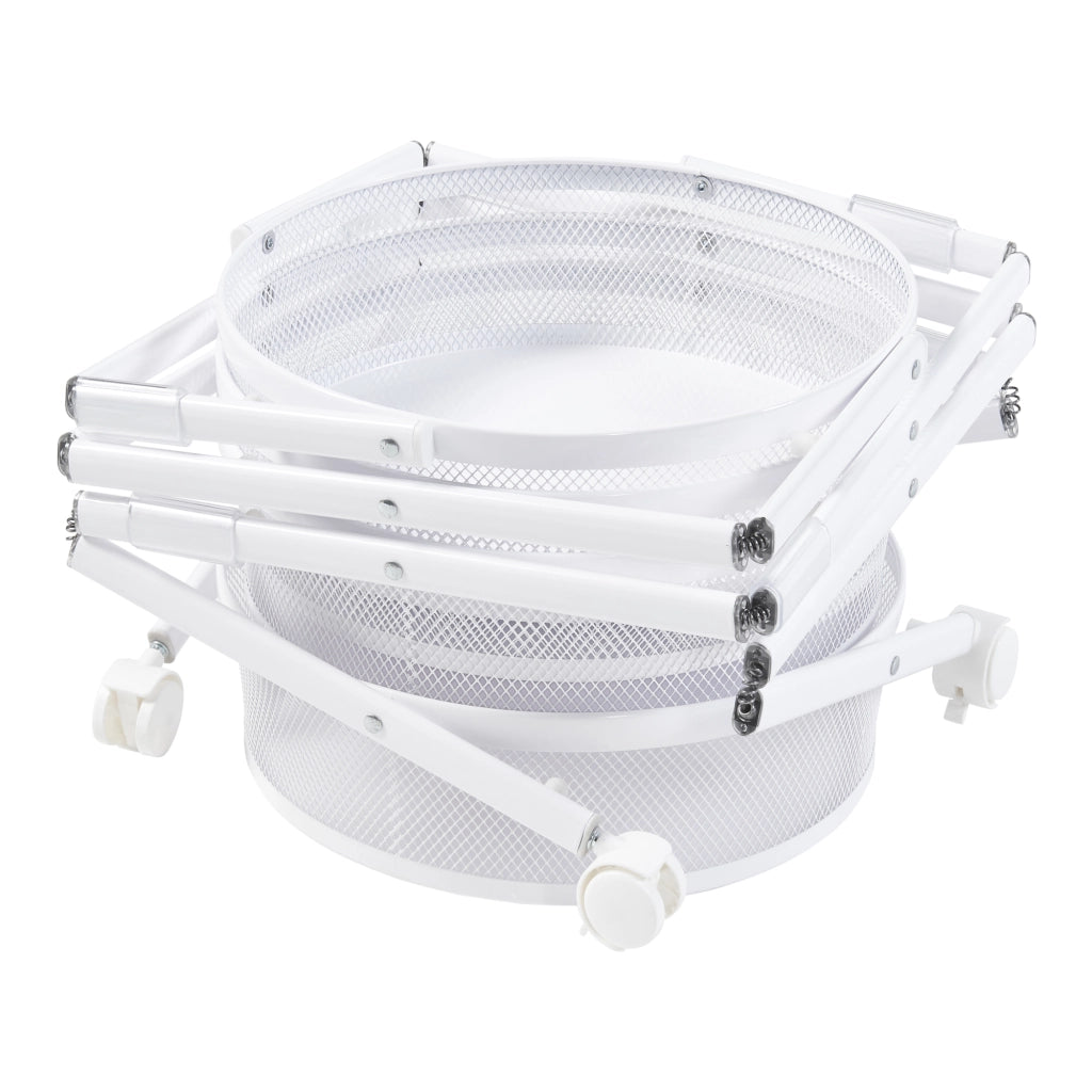 Carrello da Cucina Sørreisa con 4 Cestelli Telaio Pieghevole Bianco [en.casa]