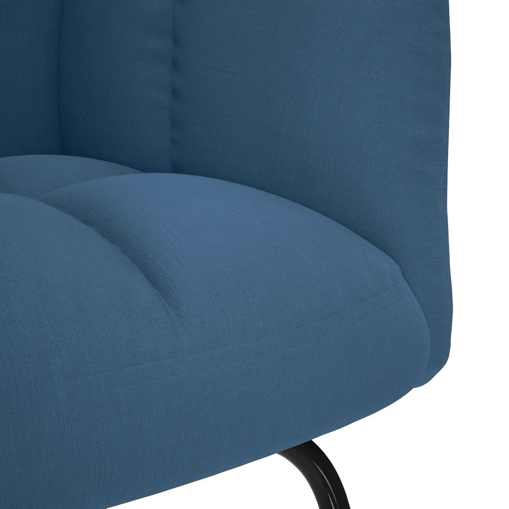 Poltrona a Dondolo con poggiapiedi Blu in Tessuto 4016808