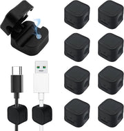 Cable holder - Autoadesivo e Magnetico - 8 pezzi - Nero