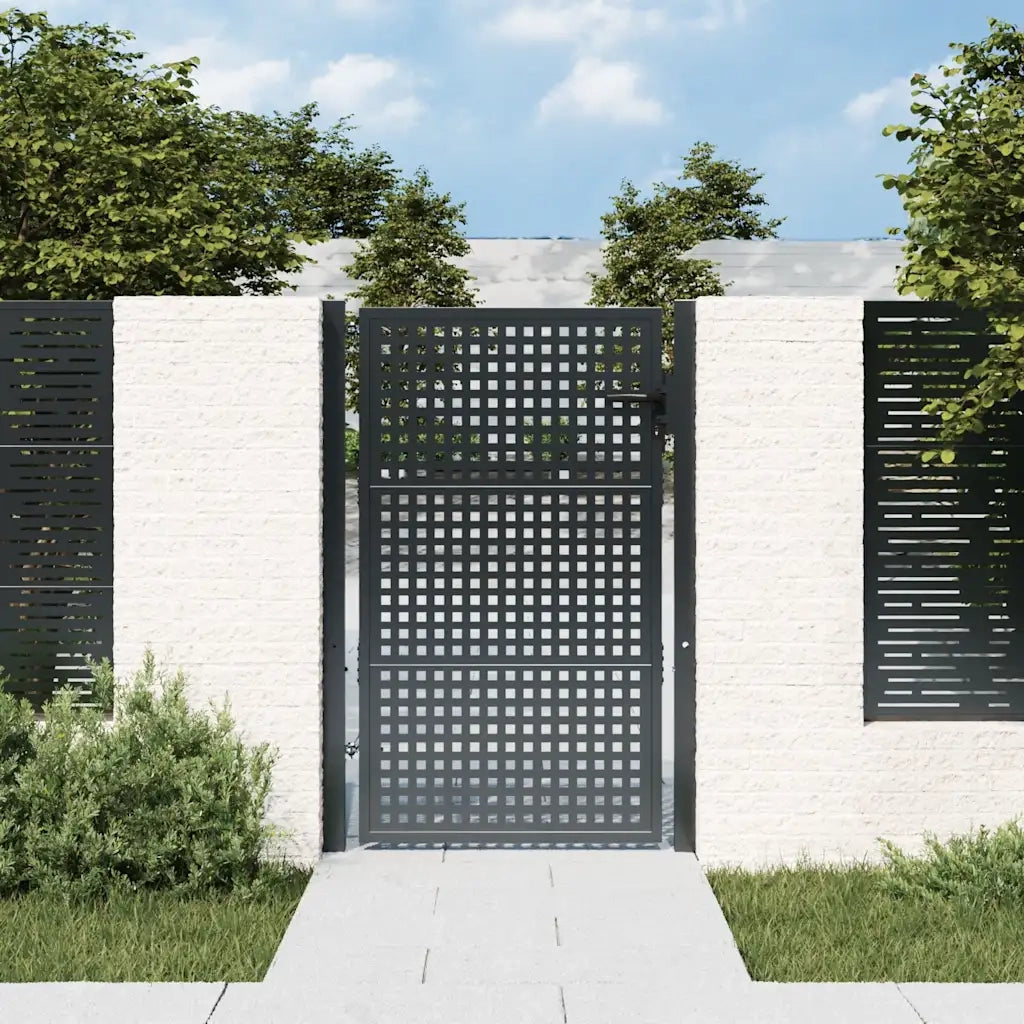 Cancello da Giardino Antracite 100x125 cm in Acciaio 154561
