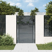 Cancello da Giardino Antracite 100x125 cm in Acciaio 154561