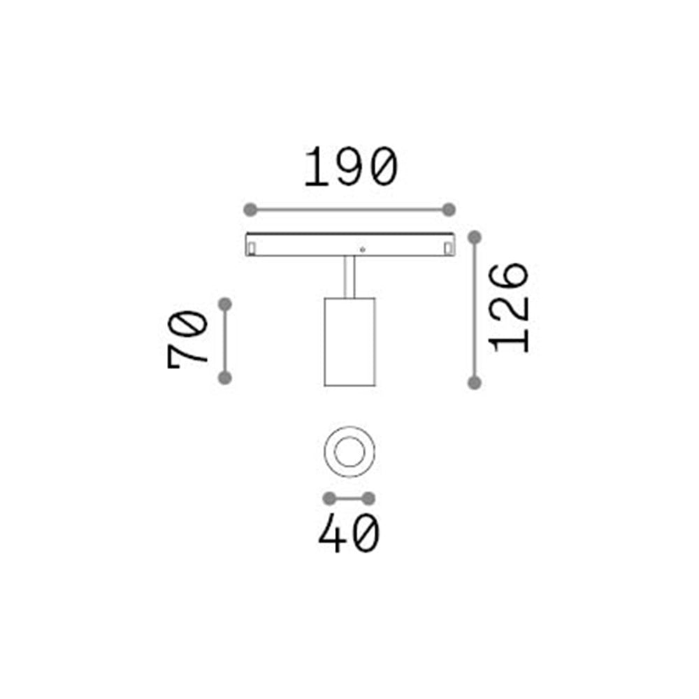 Faretto Binario Singolo Ego Alluminio Bianco 1 Luce 8W 3000K Luce Calda 1-10V