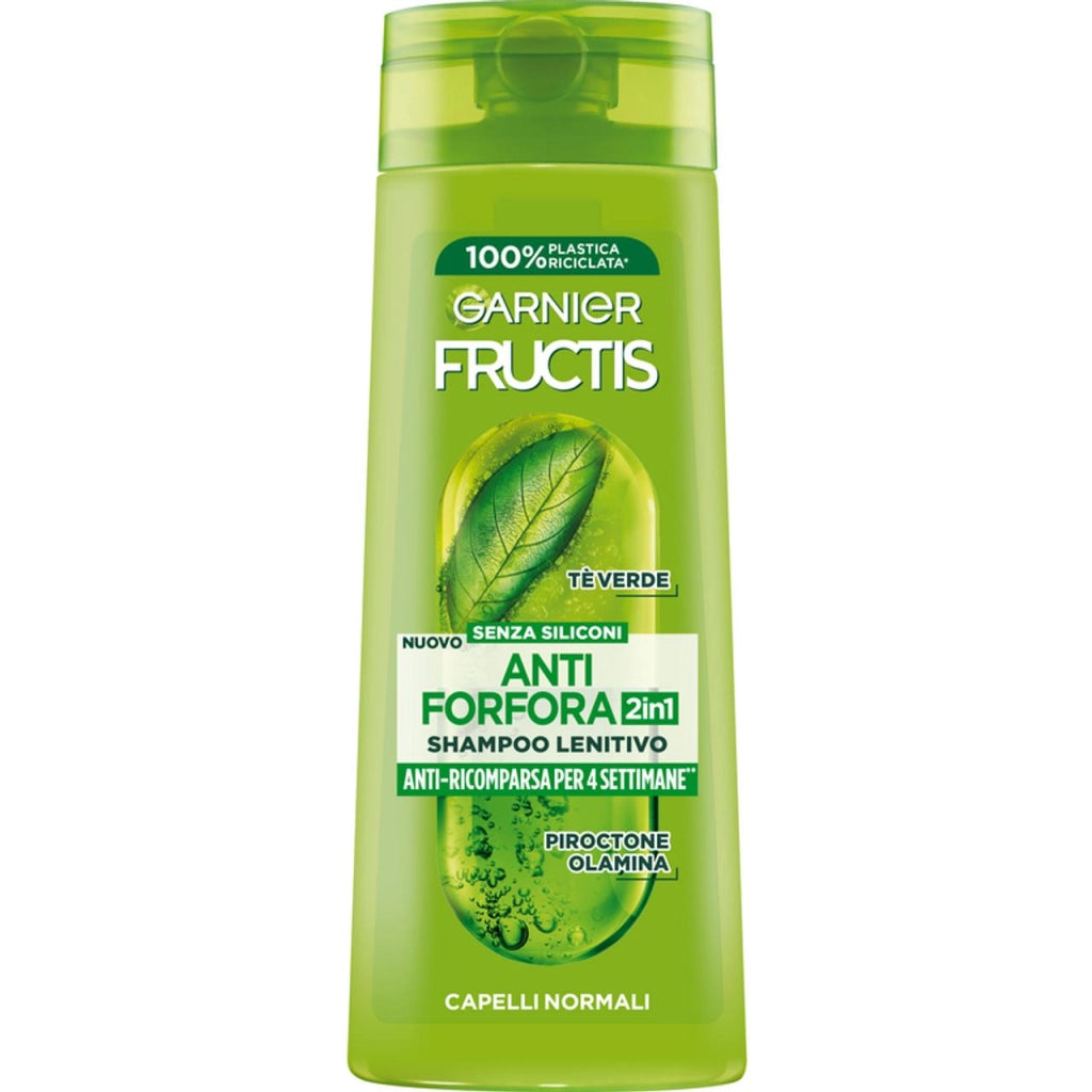 GARNIER FRUCTIS 2IN1 SHAMPOO 250 ML ANTI FORFORA PER 4 SETTIMANE 2IN1 LENITIVO CAPELLI NORMALI TE' VERDE