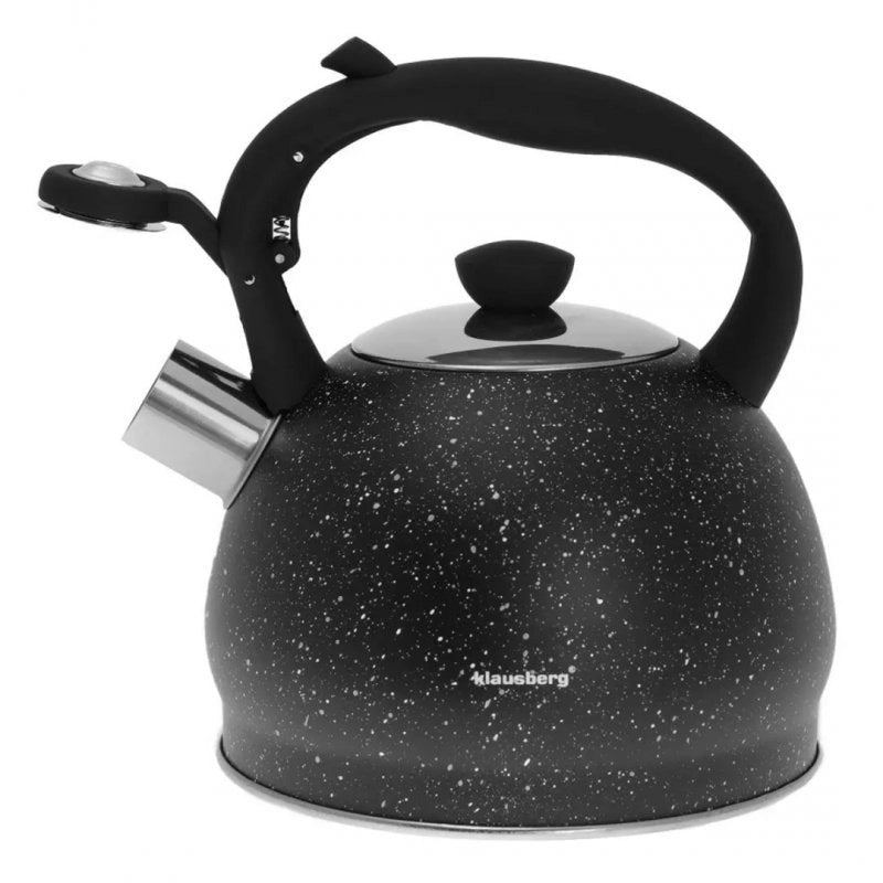 Klausberg KB-7320 Bollitore con fischietto in marmo da 2 litri con manico Soft Touch