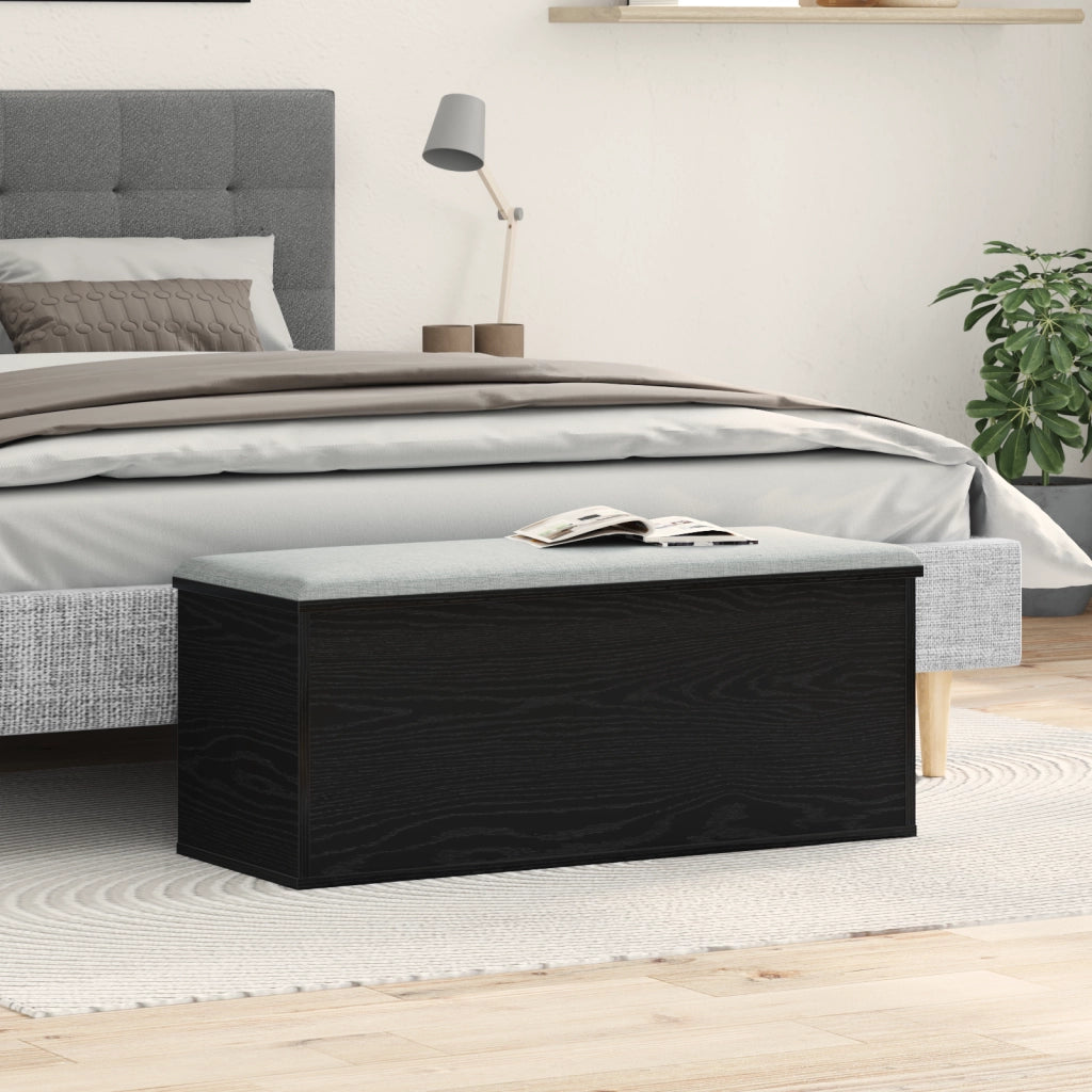 Scatola di Stoccaggio in Rovere Nero 90x35x35 cm in Legno Ingegnerizzato di