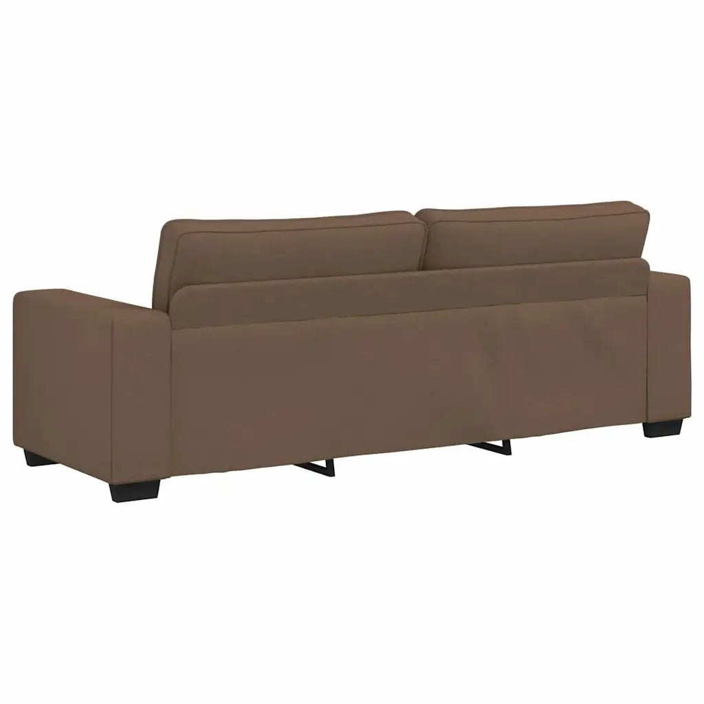 Set di Divani 2 pz con Cuscini Marrone in Tessuto