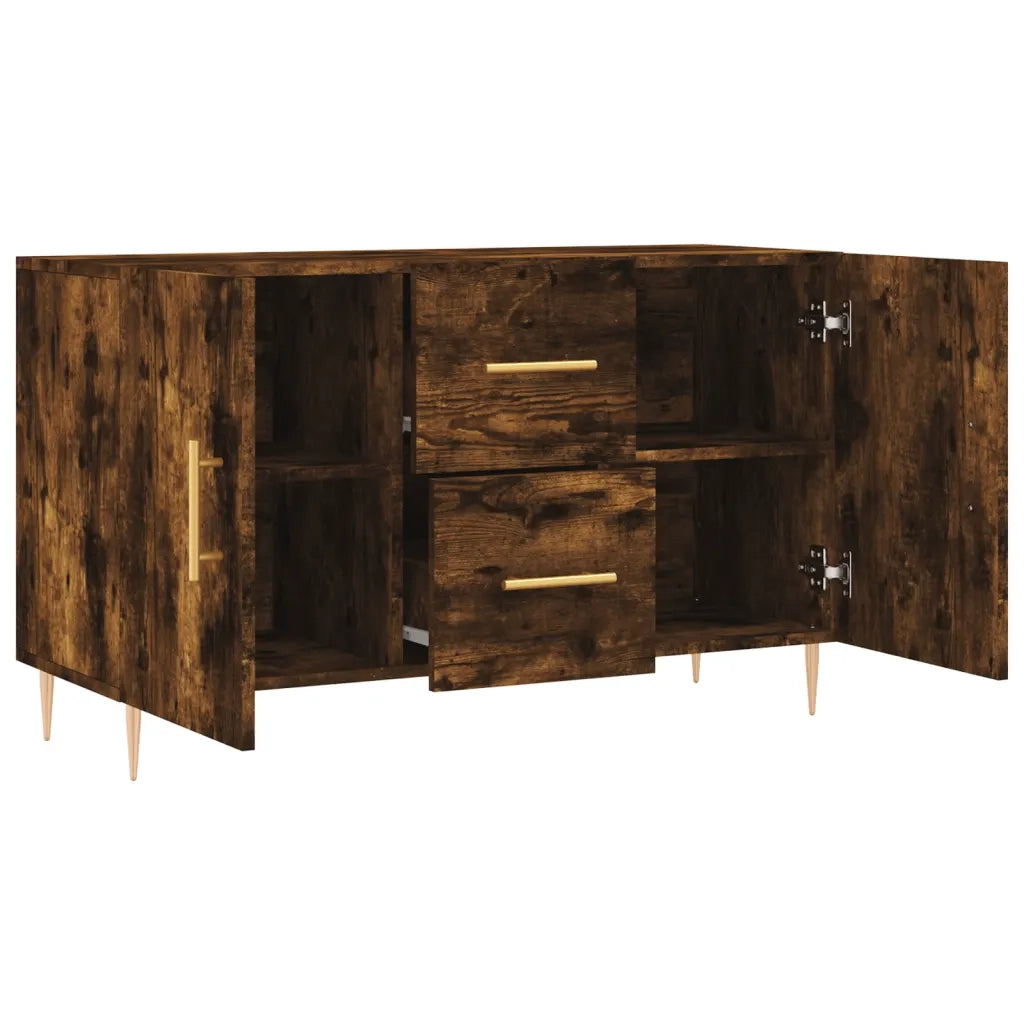 Credenza | Madia | Buffet da pranzo | Armadio da pranzo Rovere Fumo 100x36x60 cm in Legno Multistrato