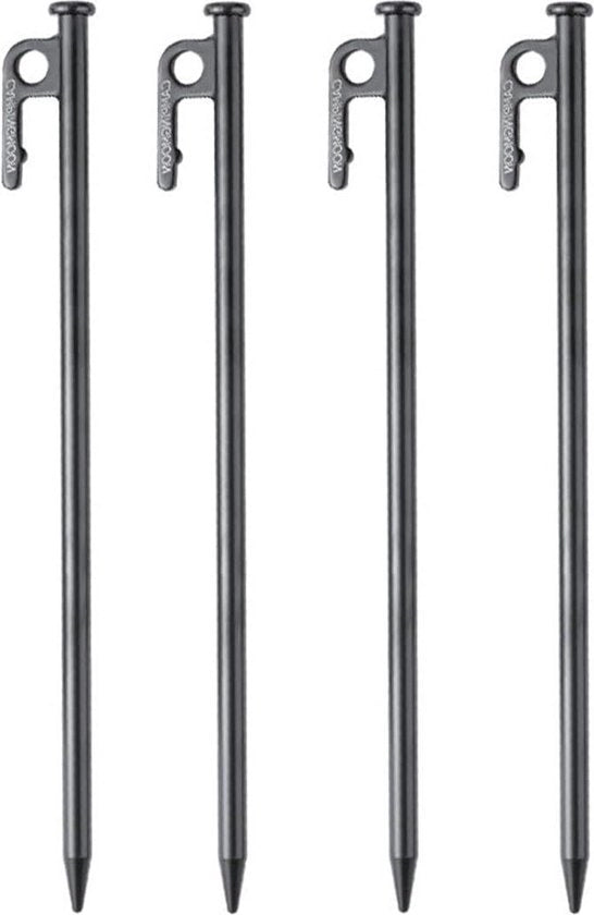4 pezzi di Tentharingen in acciaio di carbonio Heavy Duty - Coating nero - Grond duro - Tentharingen per tenda - Stabili per tenda 30cm