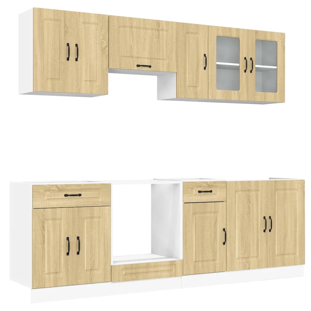 Set Mobili da Cucina 8 pz Kalmar Rovere Sonoma in Truciolato 3314824