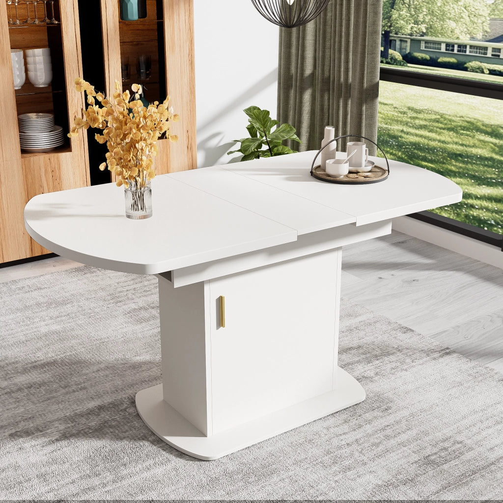 Tavolo da Pranzo Ovale Allungabile ¨C MINIMAL ¨C Bianco, 110/130x70x75 cm