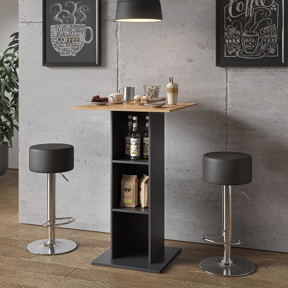 Vicco Tavolo bar con sgabelli Antracite 70 x 70 cm con 2 sgabelli da bar