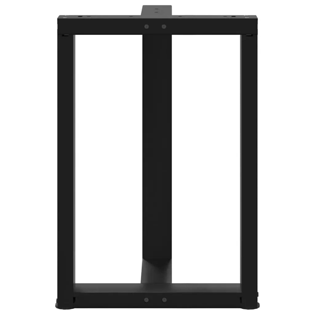 vidaXL Gambe per tavolo da pranzo a forma di T 2 pz nere 60x35x(72-73) cm in acciaio