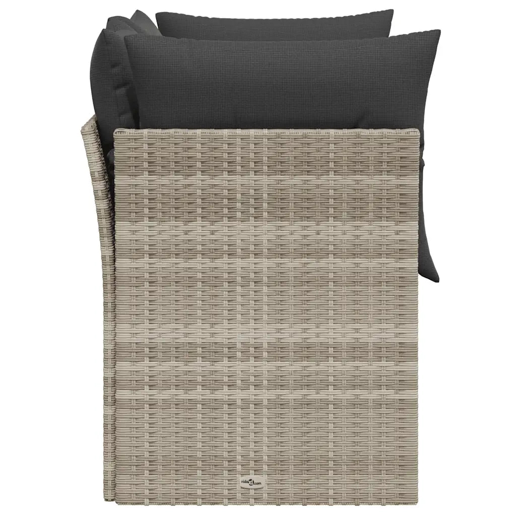 Divano da Giardino con Cuscini 2 Posti-Sofa da Giardino-Divano da esterno Grigio Chiaro Polyrattan 191470