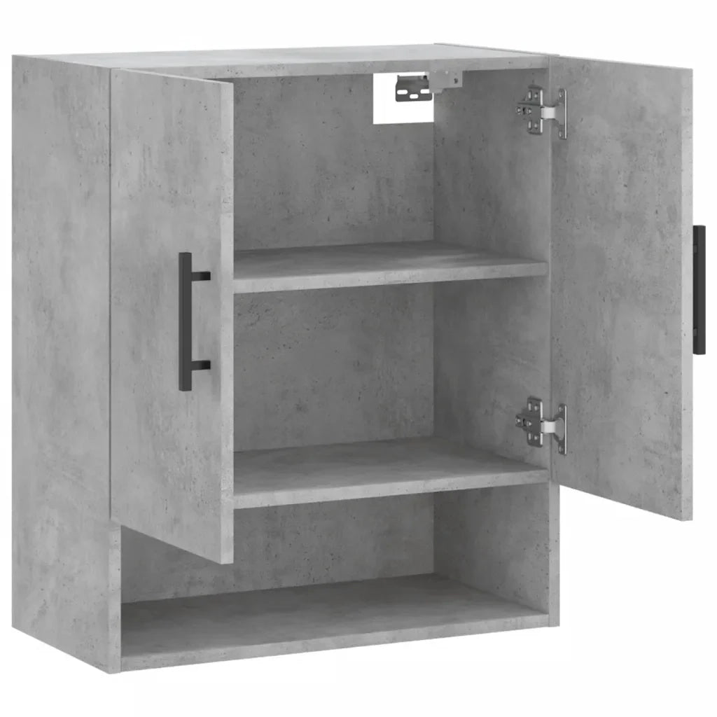 Mobiletto a parete sospeso in stile moderno pratico contenitore 60 x 31 x 70 cm legno composito grigio cemento 02_0048782