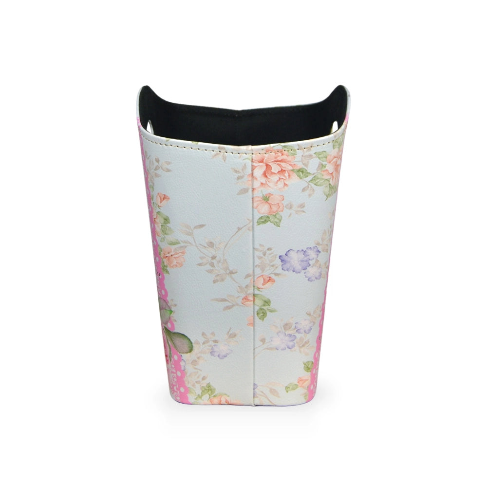 Borsetta Contenitore Flowers con manici fantasia rosa cm 28,5 x 11 x h 23,5