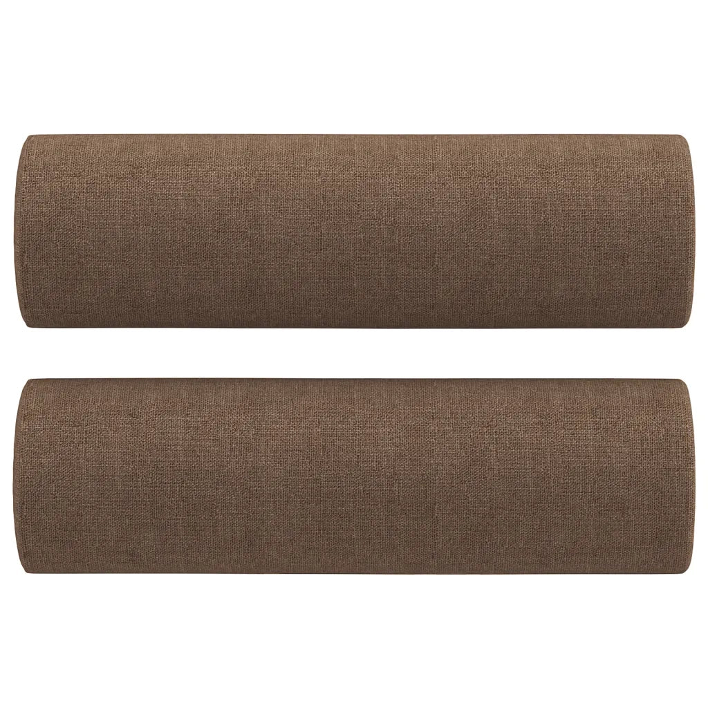 Set di Divani 4 pz con Cuscini Marrone in Tessuto