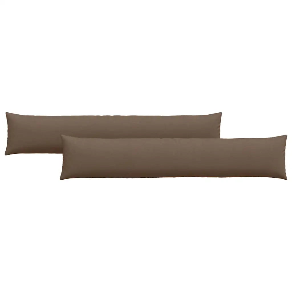 Cuscini da Divano 2 pz | Cuscini per sedie Marrone 200 x 40 cm Tessuto