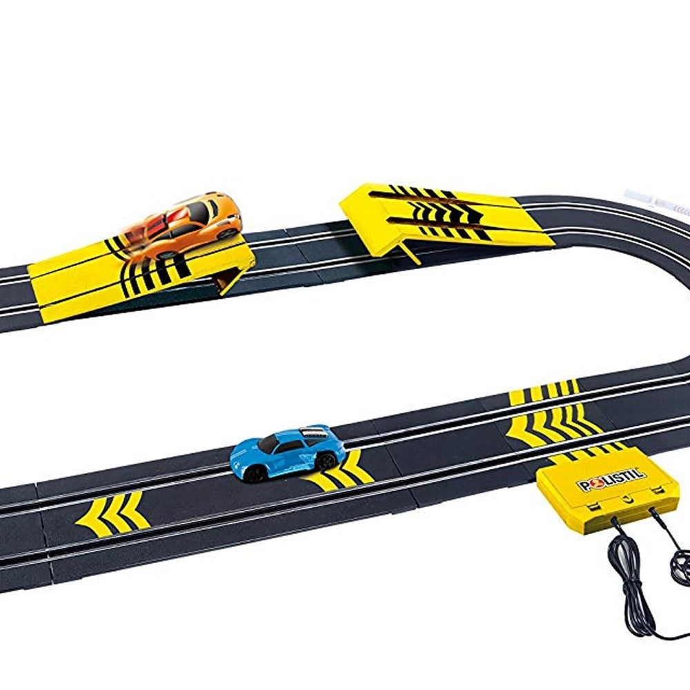 Trade Shop - Pista Macchinine Super Salto Con 2 Macchinine Giocattolo Bambini -