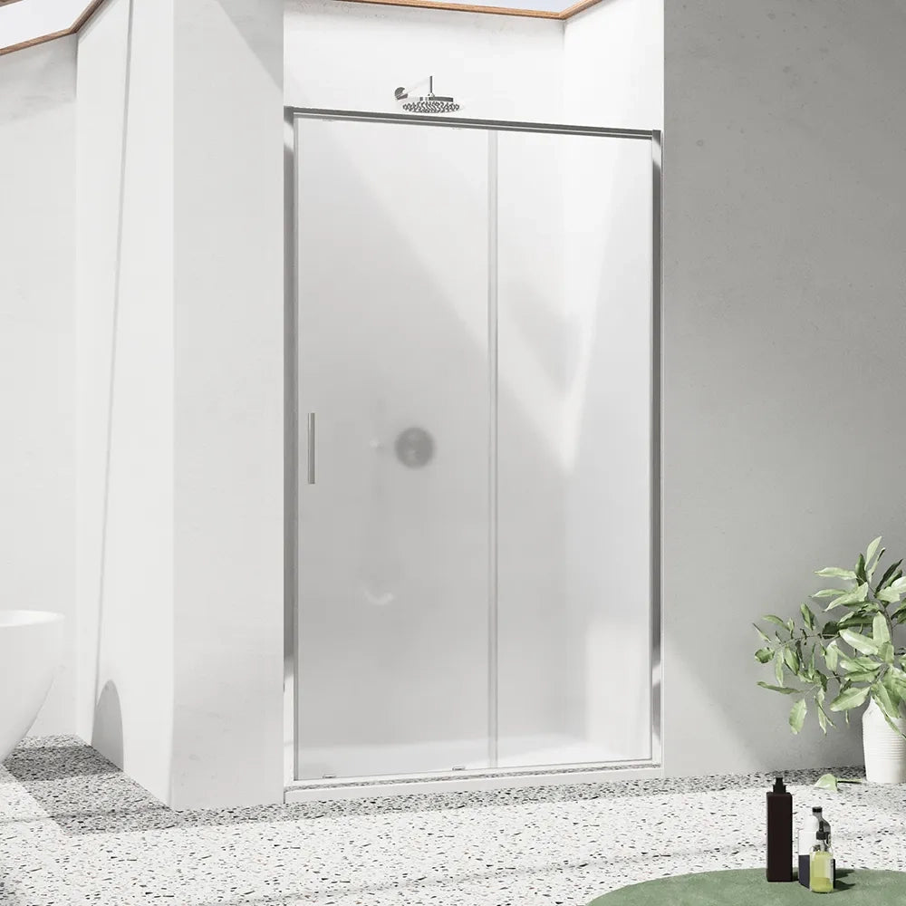 Porta doccia 140cm profili slim cromati vetro 6mm opaco h190 | Portofino