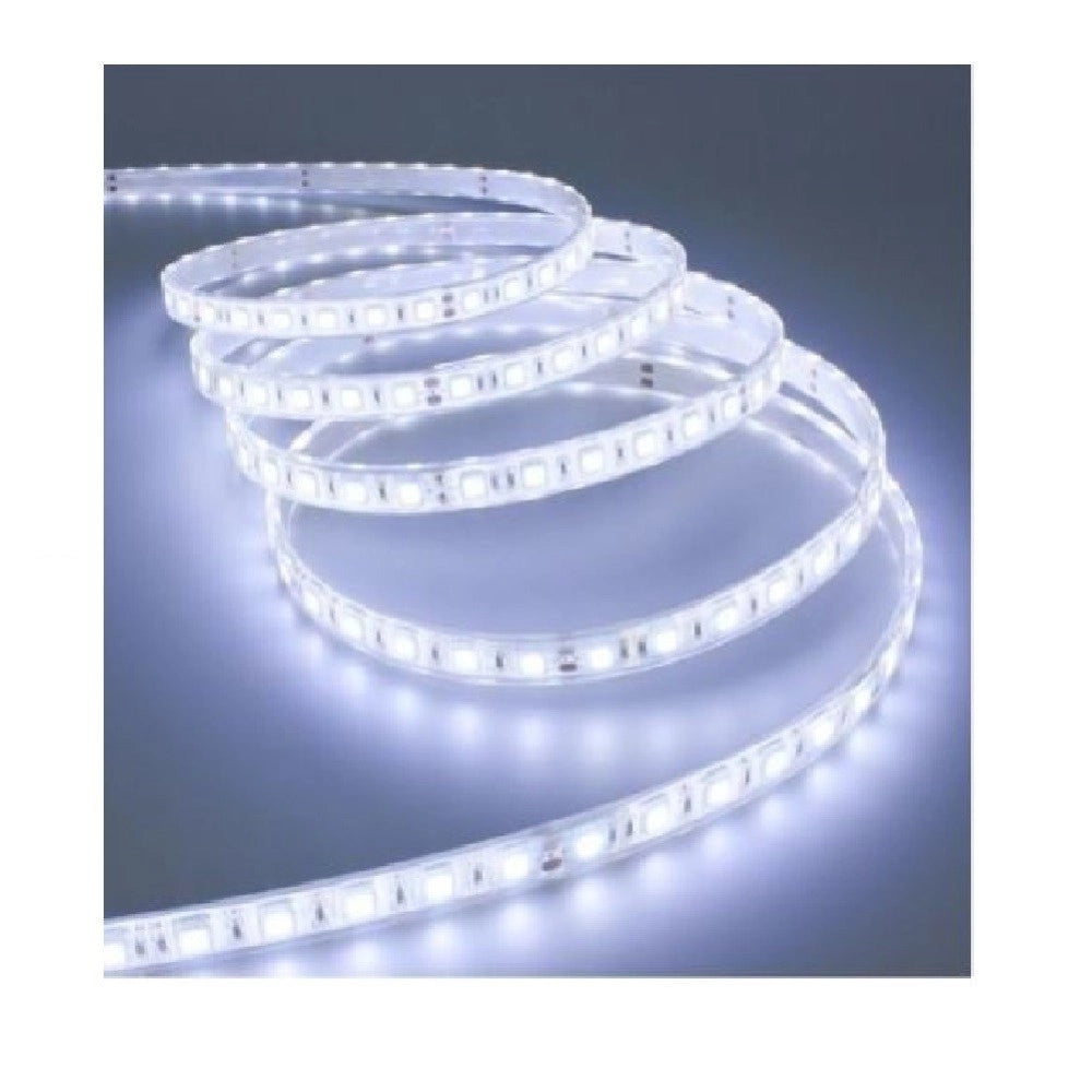 Trade Shop - Bobina Striscia Led 5050 Flessibile 5 Mt Adesiva Luce Interno Esterno Ip65 Strip -
