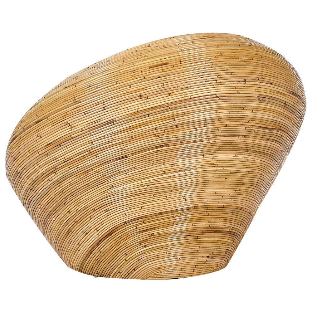 Poltrona da giardino in rattan naturale con cuscino di seduta Beige Stile Boho per interni esterni