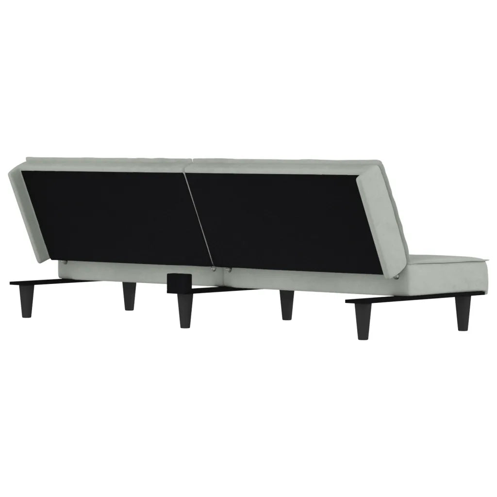 Divano letto-Sofa Letto-Daybed Grigio Chiaro in Velluto