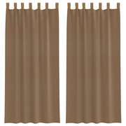 Tende in Voile con Passanti 2 pz Marrone Chiaro 140x225 cm