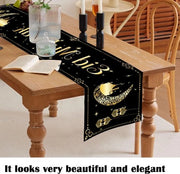 Eid-tafelloper in stile nero e oro per decorazioni di Eid Mubarak - Tema islamico - Ideale completamento per la tavola da pranzo in casa - Articolo da festa x cm