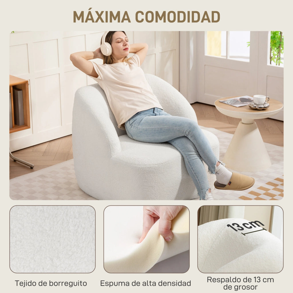 Poltrona Relax in Tessuto ¨C Zephmum ¨C Crema 88x92x101