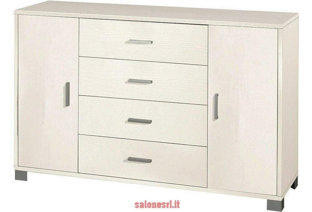 KIT MOBILE 4 CASSETTI 2 ANTE H86 L136 P41 Cm FINITURA BIANCO SARMOG 775k