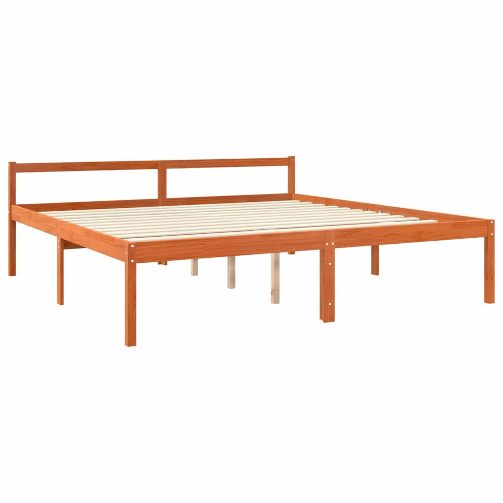 Struttura del letto Marrone cerato 200 x 200 cm Pino massello