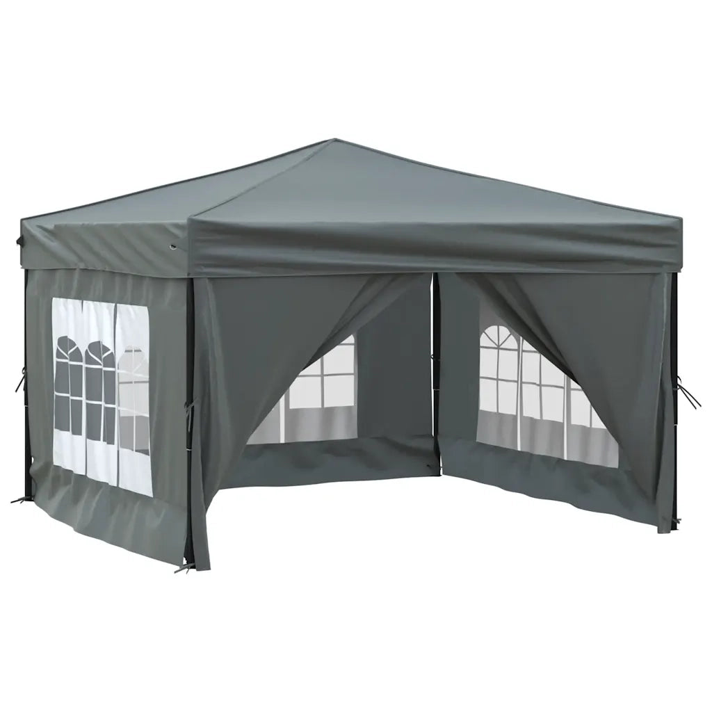 Tenda per Feste Pieghevole con Pareti Laterali-Tenda Gazebo Antracite 3x3 m 853247