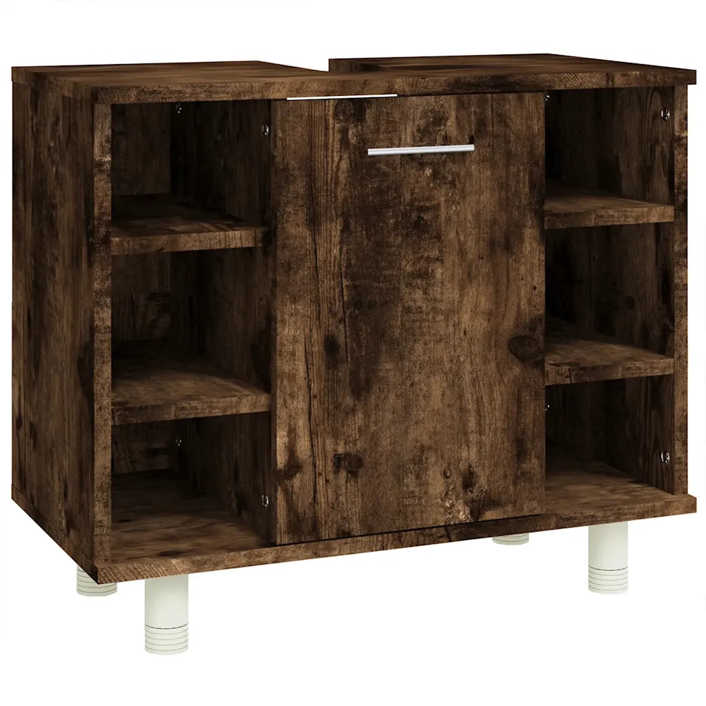 Armadietto Bagno Rovere Fumo 60x32x53,5 cm in Legno Multistrato 826372