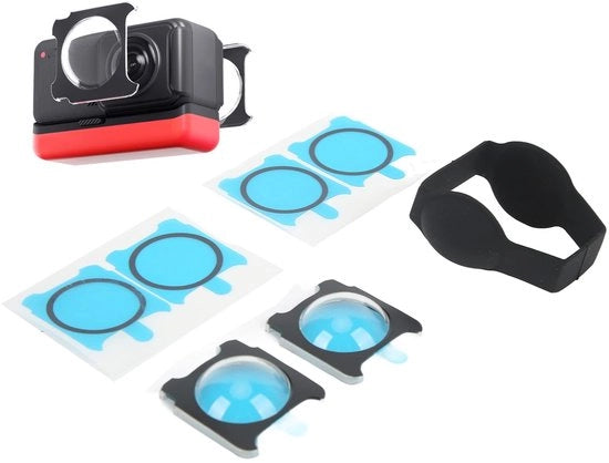 Set di Protezioni per Lenti Autoadesive - Protezione Panoramica - Set da 2 - Materiale PC - Impermeabile - Incluso Cingolo di Protezione in Silicone - Protezione per Lenti Fotografiche
