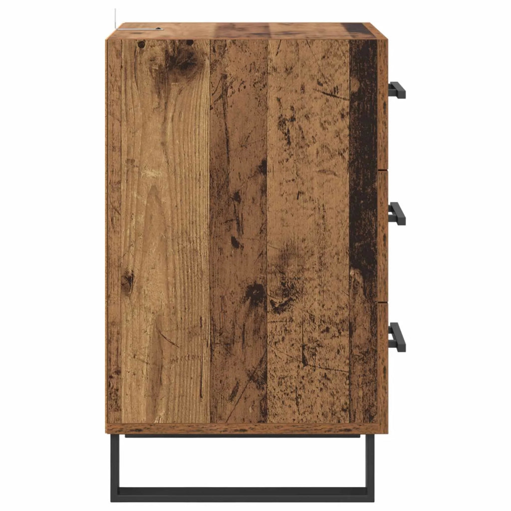 Armadio da Notte con cassetto Legno vecchio 40 x 40 x 66 cm