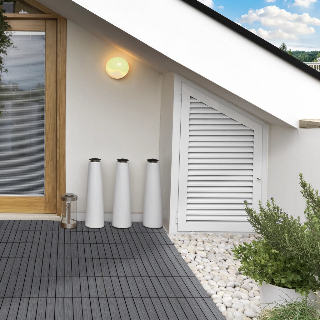 Pavimentazione per terrazzo ¨C zephmum ¨C Grigio, Polipropilene, 30x30 cm, 11 pcs