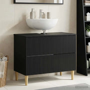 Armadio per Lavabo da Bagno ARNHEM Nero 82 x 41 x 59 cm 896576