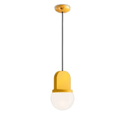 Sospensione Vintage Decò Habea Ceramica Gialla 1 Luce E27