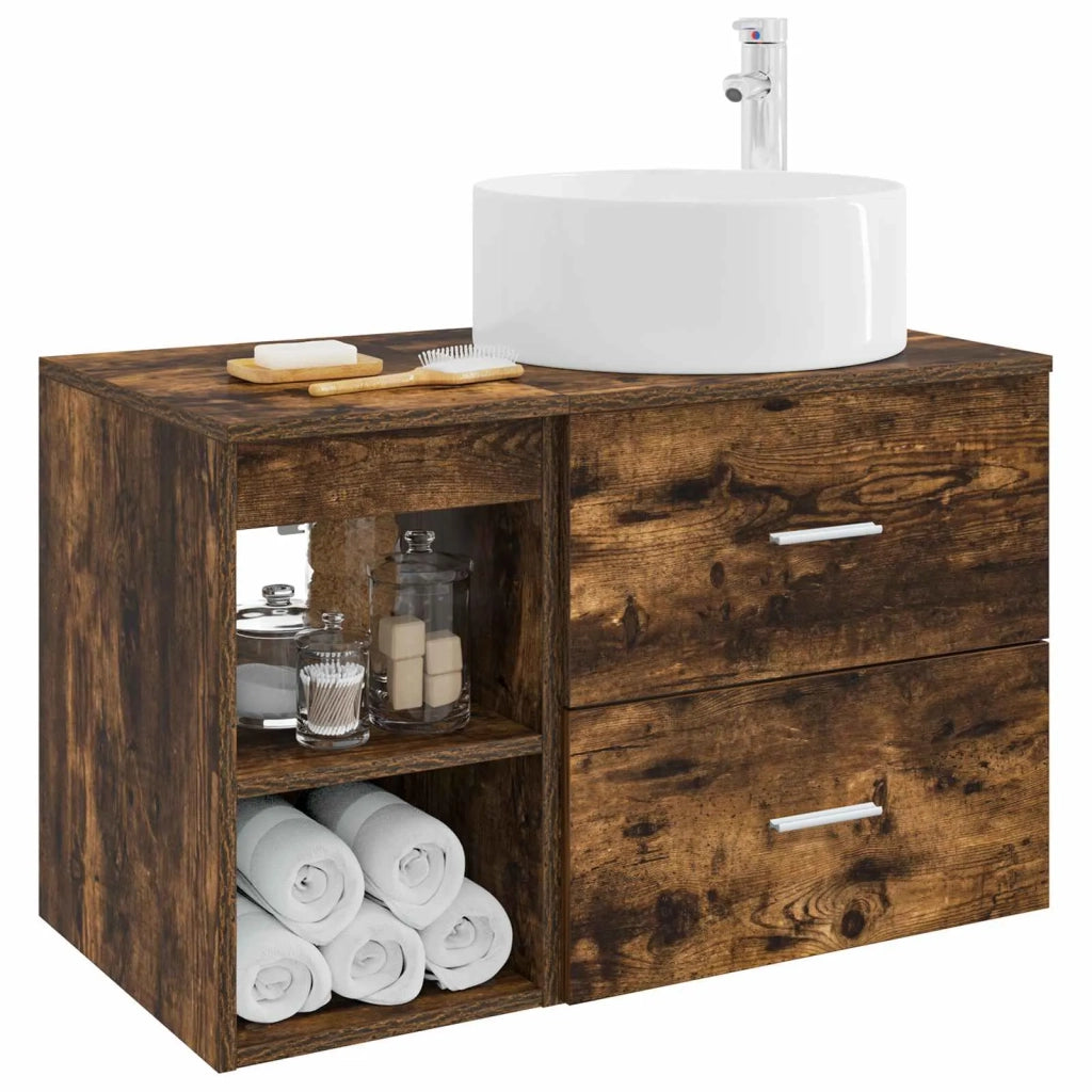 Set di mobili per il bagno 2 pcs Rovere Fumo 3403932