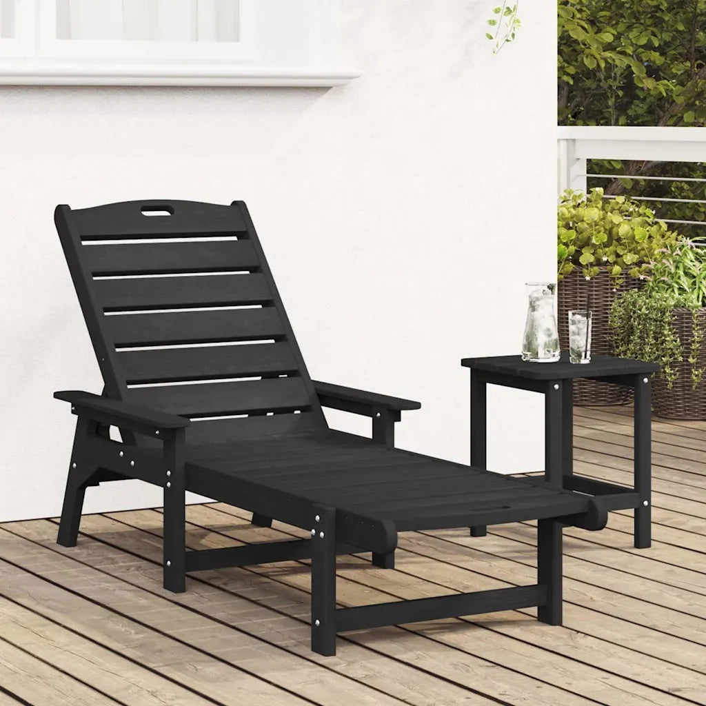 Lettino da sole Nero 195,5 x 53 x 98,5 cm HDPE CFW1228544