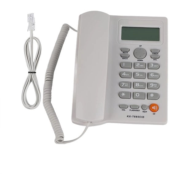 Telefono Fissa con Cavo - Funzione Handsfree - Identificazione Chiamante - Economia di Energie - Facile da Utilizzare - Chiamata Sicura