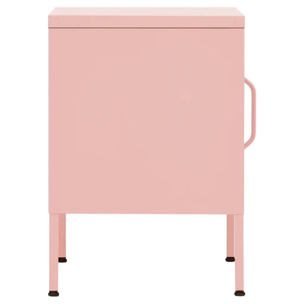 Comodino Rosa 35x35x51 cm in Acciaio cod mxl 30364