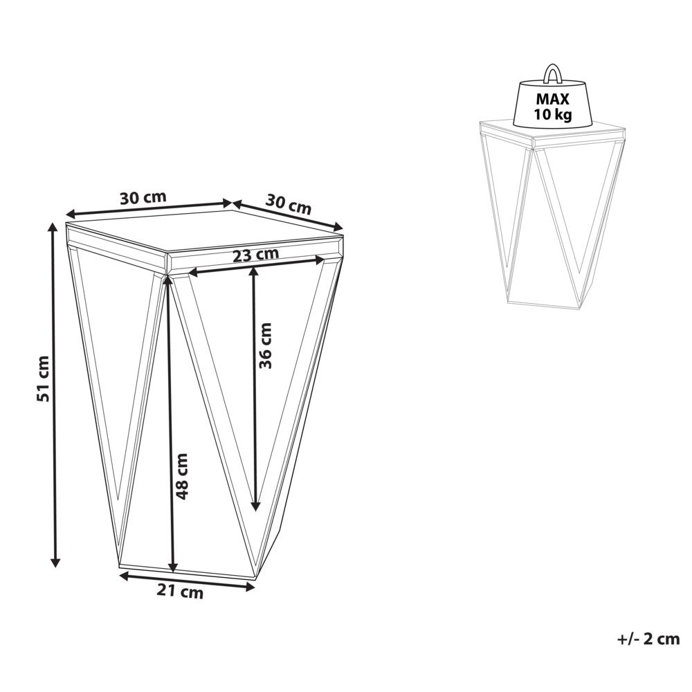 Tavolino Argento Vetro Specchio Fine Comodino Design Glam Soggiorno Camera da letto