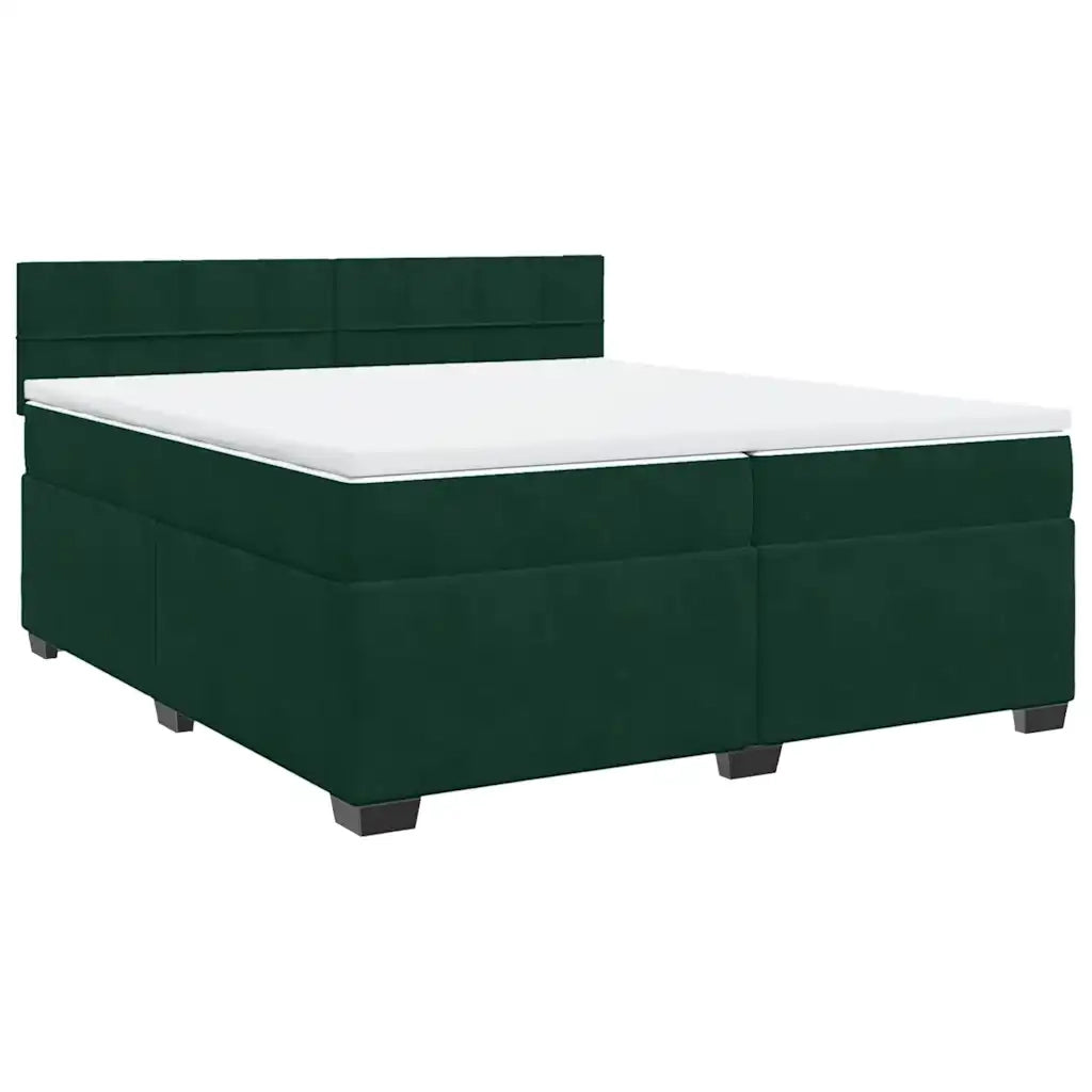 Giroletto a Molle con Materasso Verde Scuro 200x200 cm Velluto 3286405