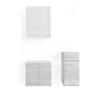 Vicco Set mobili bagno Bianco lucido 3 parti