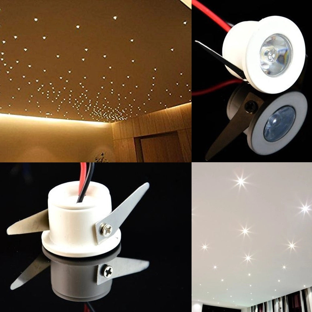 Trade Shop - Faretto Incasso Led Punto Luce 1w Rotondo Luce Fredda Calda Cielo Stellato - -bianco Caldo      -